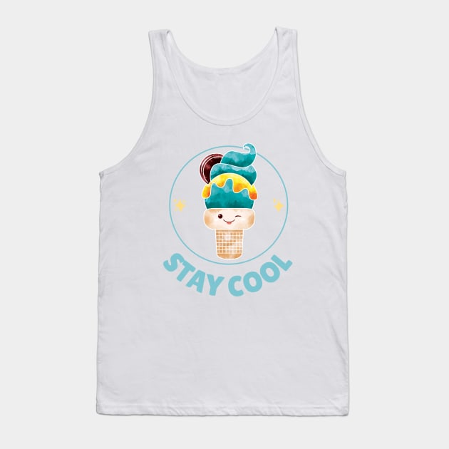 Stay cool kawaii ice cream Tank Top by Rdxart